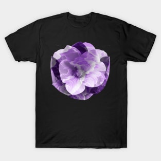 Abstract Purple Waves Flower T-Shirt